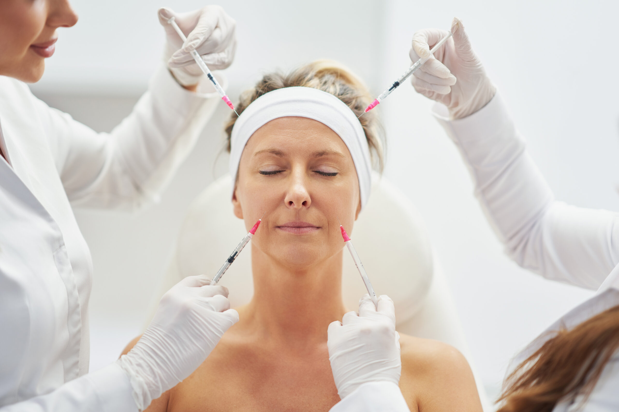 A scene of medical cosmetology treatments botulinum injection. High quality photo